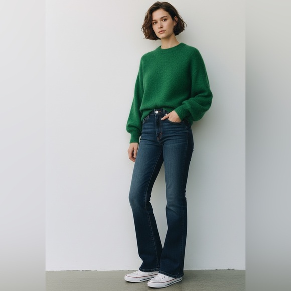 NWT DÔEN Marsena Alpaca and Wool Blend Sweater in Evergreen Size XXS - Picture 3 of 15